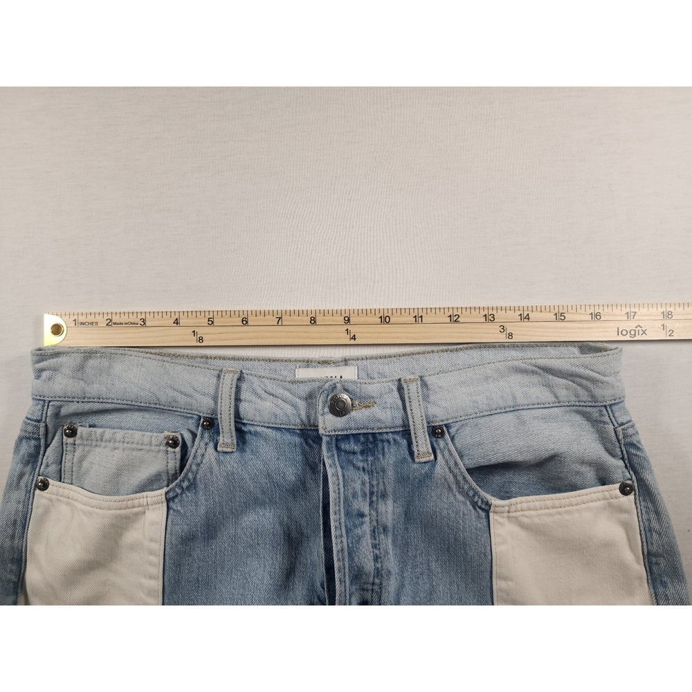 Pistola Y2k Denim Two Tone Contrast Panel 90s Straight Leg Jeans Light Wash Prep - Picture 4 of 9